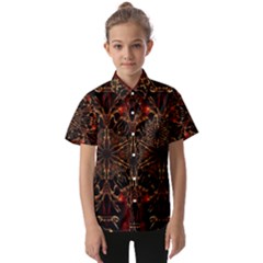 Kaleidoscope Multicoloured Kids  Short Sleeve Shirt by Grandong