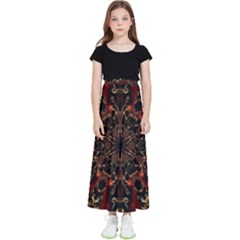 Kaleidoscope Multicoloured Kids  Flared Maxi Skirt by Grandong