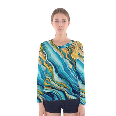 Painting Liquid Water Women s Long Sleeve T-shirt by Grandong