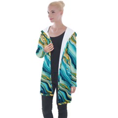 Painting Liquid Water Longline Hooded Cardigan by Grandong