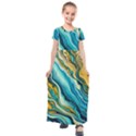 Painting Liquid Water Kids  Short Sleeve Maxi Dress View1