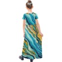 Painting Liquid Water Kids  Short Sleeve Maxi Dress View2