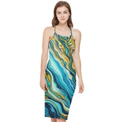 Painting Liquid Water Bodycon Cross Back Summer Dress by Grandong