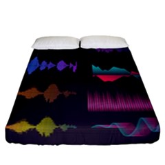 Colorful Sound Wave Set Fitted Sheet (california King Size) by Bedest