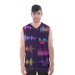 Colorful Sound Wave Set Men s Basketball Tank Top by Bedest