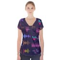 Colorful Sound Wave Set Short Sleeve Front Detail Top View1