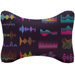 Colorful Sound Wave Set Seat Head Rest Cushion by Bedest