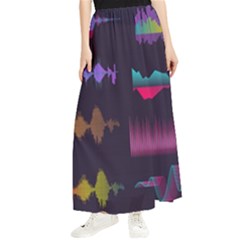 Colorful Sound Wave Set Maxi Chiffon Skirt by Bedest