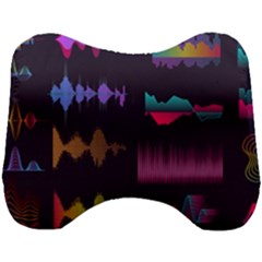 Colorful Sound Wave Set Head Support Cushion by Bedest