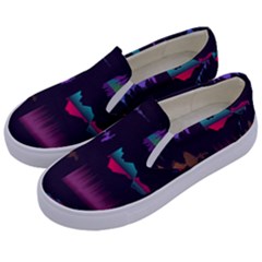 Colorful Sound Wave Set Kids  Canvas Slip Ons by Bedest