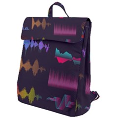 Colorful Sound Wave Set Flap Top Backpack by Bedest