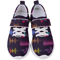 Colorful Sound Wave Set Women s Velcro Strap Shoes by Bedest