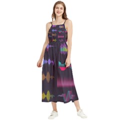 Colorful Sound Wave Set Boho Sleeveless Summer Dress by Bedest