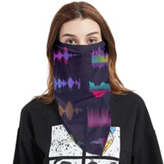 Colorful Sound Wave Set Face Covering Bandana (triangle) by Bedest