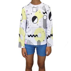 Graphic Design Geometric Background Kids  Long Sleeve Swimwear by Bedest