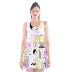 Graphic Design Geometric Background Scoop Neck Skater Dress by Bedest