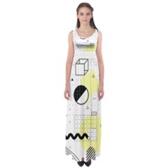 Graphic Design Geometric Background Empire Waist Maxi Dress by Bedest