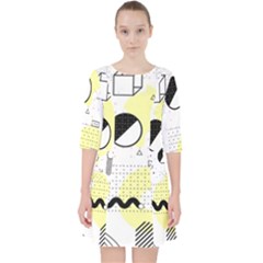 Graphic Design Geometric Background Quarter Sleeve Pocket Dress by Bedest