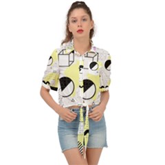 Graphic Design Geometric Background Tie Front Shirt  by Bedest