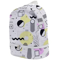 Graphic Design Geometric Background Zip Bottom Backpack by Bedest