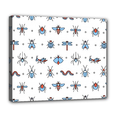 Insects Icons Square Seamless Pattern Deluxe Canvas 24  X 20  (stretched) by Bedest