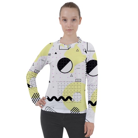 Graphic Design Geometric Background Women s Pique Long Sleeve T-shirt by Bedest