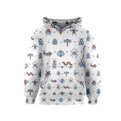 Insects Icons Square Seamless Pattern Kids  Pullover Hoodie by Bedest