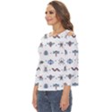 Insects Icons Square Seamless Pattern Cut Out Wide Sleeve Top View2