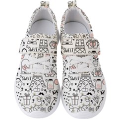 Big Collection With Hand Drawn Objects Valentines Day Men s Velcro Strap Shoes by Bedest