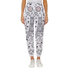 Big Collection With Hand Drawn Objects Valentines Day Women s Cropped Drawstring Pants