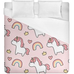 Cute Unicorn Rainbow Seamless Pattern Background Duvet Cover (king Size) by Bedest