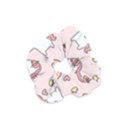 Cute Unicorn Rainbow Seamless Pattern Background Velvet Scrunchie View1