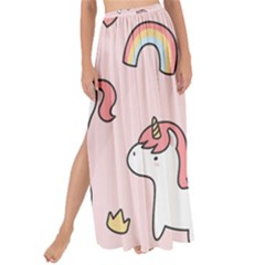 Cute Unicorn Rainbow Seamless Pattern Background Maxi Chiffon Tie-up Sarong by Bedest