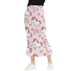 Cute Unicorn Rainbow Seamless Pattern Background Maxi Fishtail Chiffon Skirt by Bedest