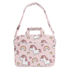 Cute Unicorn Rainbow Seamless Pattern Background Macbook Pro 16  Shoulder Laptop Bag by Bedest