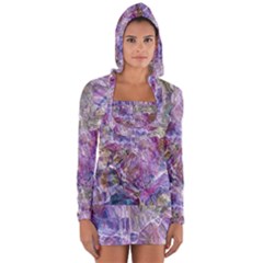 Abstract Pebbles Long Sleeve Hooded T-shirt by kaleidomarblingart