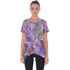 Abstract Pebbles Cut Out Side Drop T-shirt by kaleidomarblingart