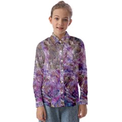 Abstract Pebbles Kids  Long Sleeve Shirt by kaleidomarblingart