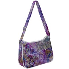 Abstract Pebbles Zip Up Shoulder Bag by kaleidomarblingart