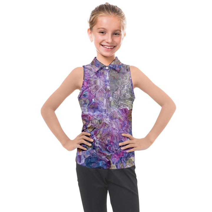 Abstract Pebbles Kids  Sleeveless Polo T-Shirt