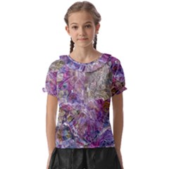 Abstract Pebbles Kids  Frill Chiffon Blouse by kaleidomarblingart