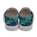 Teal Floral Sugar Skull Grunge Womens Canvas Slip Ons View4