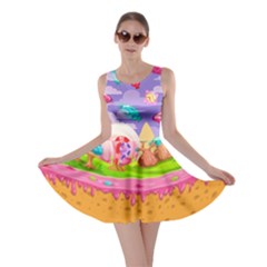 Candyland Pink Lollipop Candy Macaroon Cupcake Donut Skater Dress