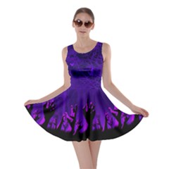 Zombie Purple Black Halloween Bats Skater Dress