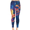 Octopus Blue Space Stars Stretch Leggings View1