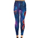 Octopus Blue Space Stars Stretch Leggings View2