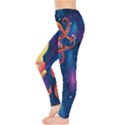 Octopus Blue Space Stars Stretch Leggings View3