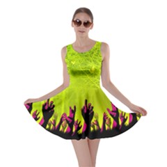 Zombie Green Black Halloween Bats Skater Dress