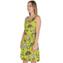 Weather Science Pattern Rain Green Yellow Knee Length Skater Dress With Pockets View2