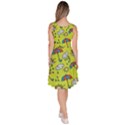 Weather Science Pattern Rain Green Yellow Knee Length Skater Dress With Pockets View4